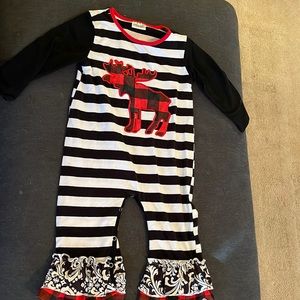 One piece outfit with plaid bell bottoms